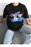 Unisex La Dodgers Baskılı Oversize Tshirt