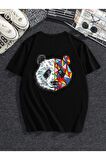 Unisex Renkli Panda Oversize Tshirt