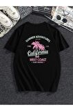 Unisex Pembe California Oversize Tshirt