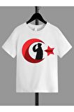 Unisex Rahat Kalıp Pamuklu Baskılı Çocuk T-shirt