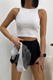 Kadın Halter Yaka Crop Bluz
