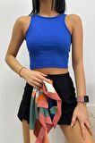 Kadın Halter Yaka Crop Bluz