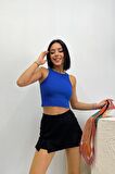 Kadın Halter Yaka Crop Bluz