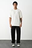 Unisex %100 Pamuk Basic Avrupa Kalıp/Oversize Fit Kesim Bisiklet Yaka Kısa Kollu T-Shirt