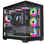 GAME MASTER F7 LİTE 7 FANLI ARGB KUMANDALI KONTROLCÜLÜ GAMİNG PC KASA AKVARYUM KASA