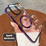 Gpack Apple iPhone 15 Pro Max Kılıf Cam Kapak Kamera Korumalı Standlı Magsafeli