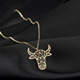 925 Ayar Gümüş Boğa Origami Kolye Özel Tasarım