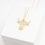 925 Ayar Gümüş Boğa Origami Kolye Özel Tasarım