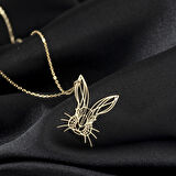 925 Ayar Gümüş Tavşan Yüzü Kolye Özel Tasarım