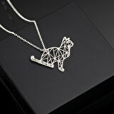 925 Ayar Gümüş Uslu Kedi Kolye Özel Tasarım