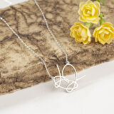 925 Ayar Gümüş  El Yazısı Kolye Özel Tasarım