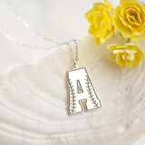 925 Ayar Gümüş Beyzbol Topu Harf Kolye Özel Tasarım