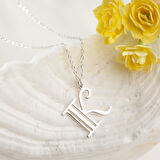 925 Ayar Gümüş  Sütun Detaylı Harf Kolye Özel Tasarım