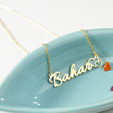 925 Ayar Gümüş Kalp Detaylı İsim Kolye Özel Tasarım