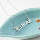 925 Ayar Gümüş Yonca  ve  İsim Detaylı Kolye Özel Tasarım