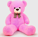 Premium 90 cm Peluş Ayı ve Yıldız Balonlu, Hologramlı Sunumda Beyaz Peluş Ayıcık Buketi