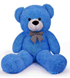 Premium 90 cm Peluş Ayı ve Yıldız Balonlu, Hologramlı Sunumda Beyaz Peluş Ayıcık Buketi