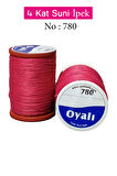 Oyalı 4 Kat Suni İpek İplik İğne Oyası Boncuk İpi Tığ Oyası No:780