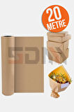 Kraft Kağıt 30cm x 20 Metre Rulo: Ambalaj, Çeyiz Paketleme, Hediye Kağıdı, Çiçek Sarma Kağıdı