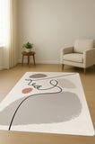 Modern Desenli Dijital Baskı Kaymaz Taban Halı H0153