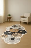 Modern Desenli Lazer Kesim Dijital Baskı Kaymaz Taban Halı H0436