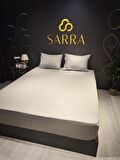 SARRA HOME ÇİZGİLİ SATEN TEK KİŞİLİK LASTİKLİ ÇARŞAF TAKIMI - GRİ