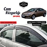 Opel Astra J Hb & Sedan 2009-2020 Uyumlu Mugen Cam Rüzgarlığı Seti Piano Black 4'lü İthal