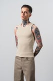 Erkek Tank Top Atlet Bej