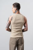 Erkek Tank Top Atlet Bej