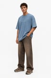 Erkek Far From Basic Yıkamalı Oversize T-Shirt Bebe Mavi