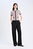 Slim Fit Dar Kesim Bisiklet Yaka Çizgili Smart Fitilli Kaşkorse Kısa Kollu Tişört