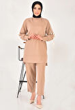 Puane Modal kumaş kol detaylı tesettür ikili takım