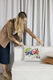 Dormot Home Modern Çift Yön Sanatsal Huzurlu Aile Baskılı Kırlent / Tekli Yastık Kılıfı