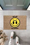 Dormot Home Modern Dijital Baskı Smile Sevinç ve Hüzün Kapı önü paspası