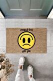 Dormot Home Modern Dijital Baskı Smile Sevinç ve Hüzün Kapı önü paspası