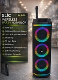 BLIC BLS-58 40W Karaoke Hoparlör Kablosuz Mikrofonlu Bluetooth 5.4 Taşınabilir Ses Sistemi RGB LED Uzaktan Kumandalı