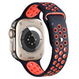 Gpack Apple Watch Series 8 45mm Kordon Delikli Çift Renk 2023 Seri Silikon