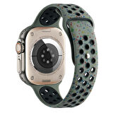Gpack Apple Watch Series 8 45mm Kordon Delikli Çift Renk 2023 Seri Silikon