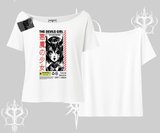 Kayık Yaka Tshirt Anime Devils Girl Japanese Style Baskılı