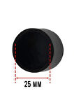 4 Adet Siyah 25 Mm Pvc Sandalye Profil Ayak Pabucu Sessiz Yumuşak Sandalye Zemin Koruyucu