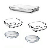 Paşabahçe borcam fırın tepsisi - 5 li borcam set