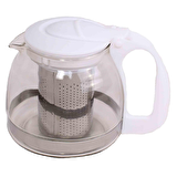 Tea pot çaydanlık demliği - süzgeçli cam demlik 700 ml.beyaz