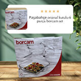 Paşabahçe borcam tepsi tencere seti -6 parça borcam çeyiz seti kutulu
