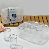 Çay bardağı taşıma aparatı - 2 li piknik çay bardağı taşıma kutusu 6+6 12 kişilik