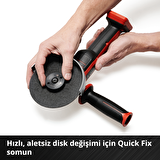 Einhell Professional Akülü Avuç Taşlama AXXIO 18/125 Q LiSolo Power X-Change (18 V, 700 W, 125 mm disk Ø, 33 mm kesme derinliği, kömürsüz, Quick-Fix oluk, kesme diski ve akü dahil değildir)