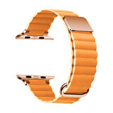 Gpack Apple Watch 9 41mm Kordon Strap Metal Toka Pu Deri Krd78