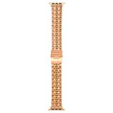 Gpack Apple Watch 9 41mm Kordon Mat Parlak Şerit Bakla Desenli Krd54