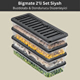bigmate 2'li Şeffaf Saklama Kabı 2x1 Lt BGMT1115 Mikrodalga Buzdolabı ve Dondurucu Uyumlu Düzenleyici