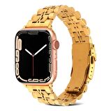 Gpack Apple Watch SE 2 2023 44mm Kordon Mat Parlak Şerit Bakla Desenli Krd54