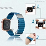 Gpack Apple Watch Ultra 2 Kordon Strap Metal Toka Pu Deri Krd78